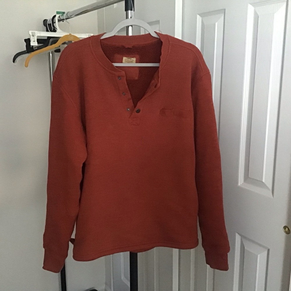 mens outdoor winter henley sweatshirt top xl
